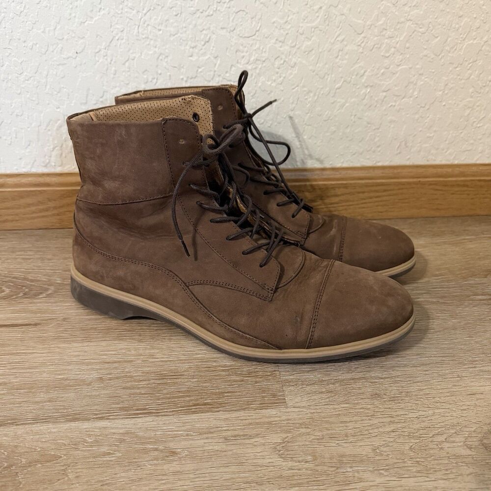 Amberjack The Boot Nubuck Brown Leather Men’s Lace Up Boots Comfort 11 M